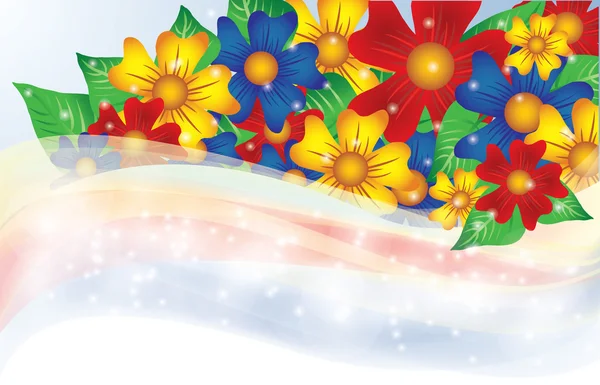 Banner floral primavera, ilustração vetorial — Vetor de Stock