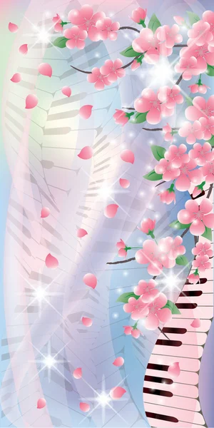 Frühlingsmelodie Banner, Vektorillustration — Stockvektor