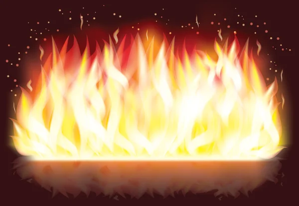 Fuego bandera llameante, ilustración de vectores — Archivo Imágenes Vectoriales
