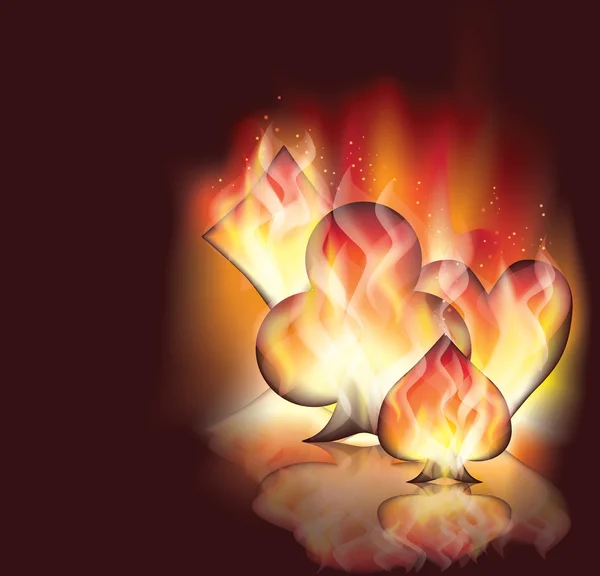 Πόκερ πυρκαγιάς φόντο, εικονογράφηση φορέας — Διανυσματικό Αρχείο