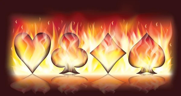 Poker feu bannière, illustration vectorielle — Image vectorielle