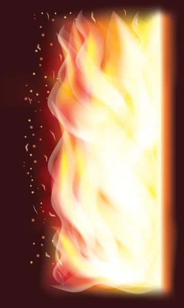 Fuego llama bandera vertical, ilustración de vectores — Vector de stock