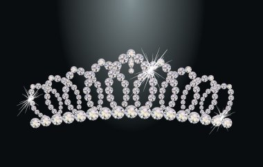 Beautiful diamond princess diadem, vector illustration clipart