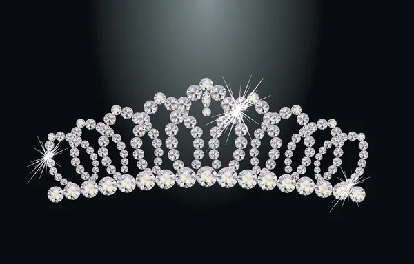 Hermosa diadema princesa diamante, ilustración vectorial — Vector de stock
