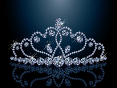 Beautiful diamond diadem, vector illustration clipart
