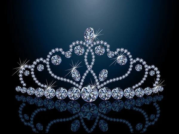 Beautiful diamond diadem, vector illustration — Stock Vector