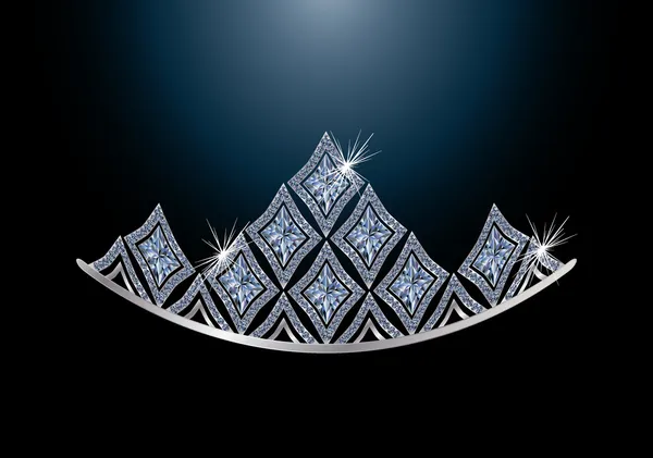 Diadema de diamante, ilustración vectorial — Vector de stock