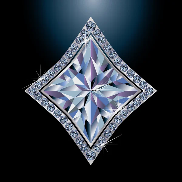 華麗な火かき棒カード ダイヤモンド、ベクトル イラスト — ストックベクタ