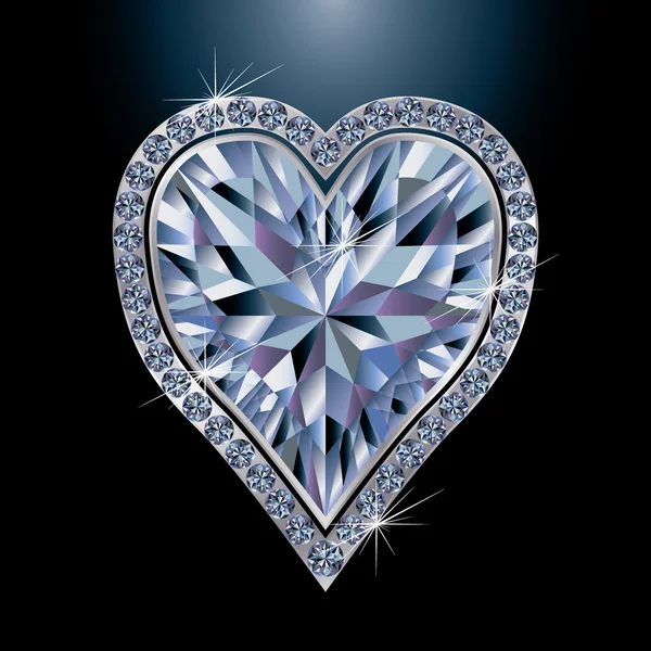 ダイヤモンドの火かき棒カード心、ベクトル イラスト — ストックベクタ