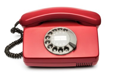 Kırmızı vintage telefon