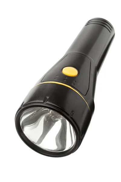 Einzelne schwarze elektrische Taschenlampe — Stockfoto