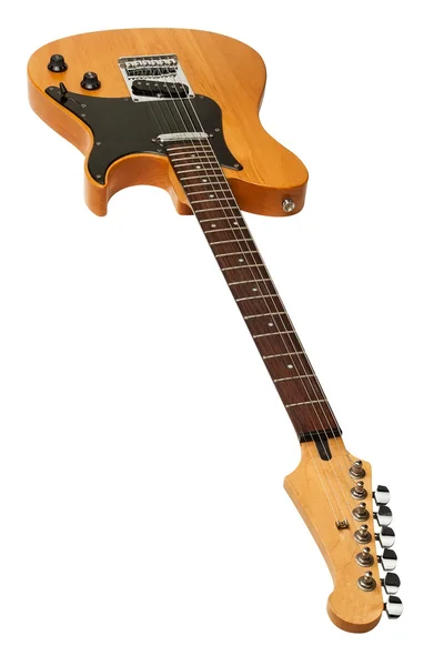 Желтая электрическая гитара — стоковое фото