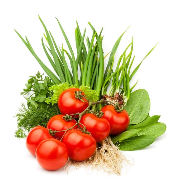 Tomaten-Cluster auf Grünflächen — Stockfoto