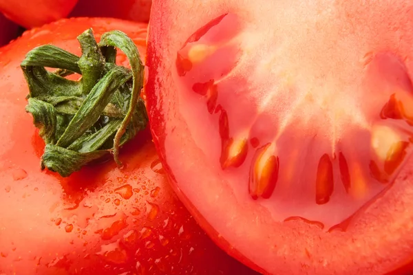 Skär tomat närbild — Stockfoto