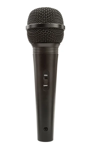 Tek siyah mikrofon — Stok fotoğraf