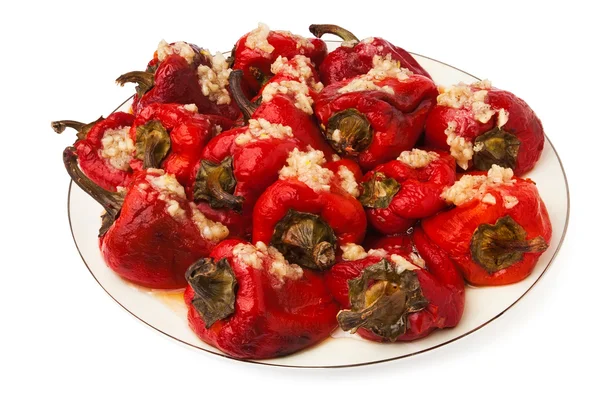 Baked bell pepper on a plate — Stock Photo, Image
