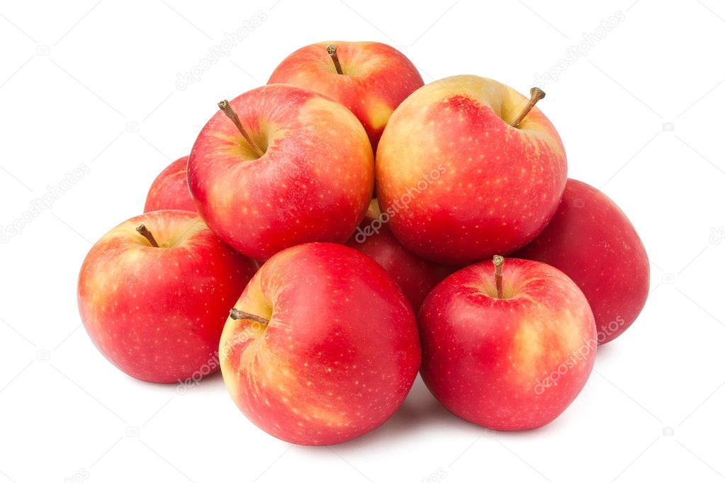 Red apples heap