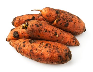 çamurlu bir carrot yığın