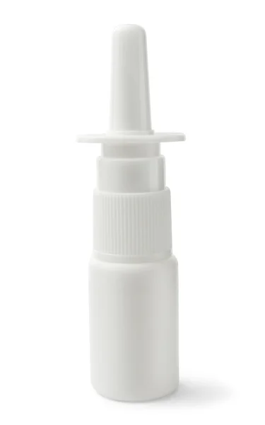 Frasco branco de spray nosal em branco — Fotografia de Stock