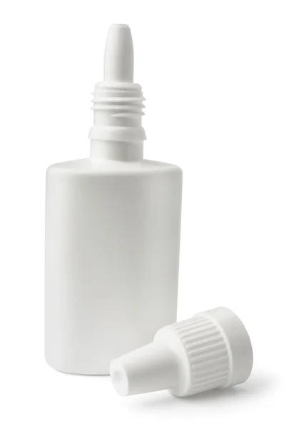Bianco bottiglia spray naso bianco — Foto Stock