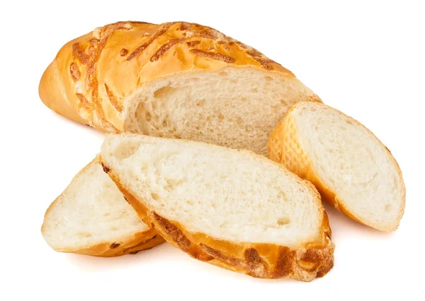 Cut white bread loaf — Stock Photo, Image