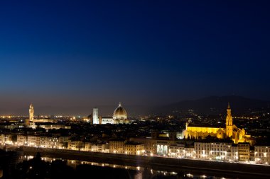 Night scene of florence, italy clipart