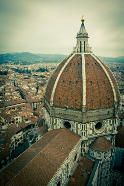 Üstten Görünüm duomo Katedrali, Floransa, İtalya