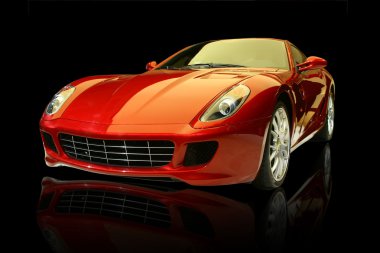 Red luxury sports car clipart