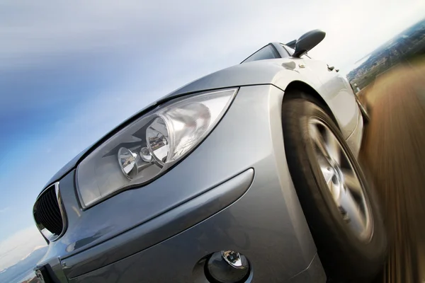 stock image Fast car moving with motion blur