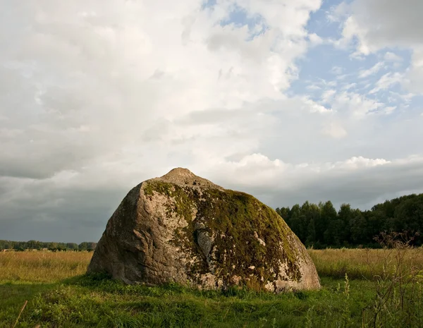 Pedra enorme em um campo . — Fotografia de Stock