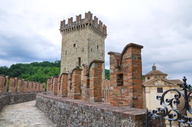 vigoleno Kalesi. Emilia-Romagna. İtalya.