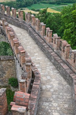 vigoleno Kalesi. Emilia-Romagna. İtalya.