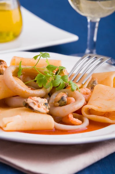 Seafood pasta. — Stock Photo, Image