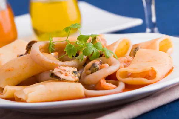 Zeevruchten pasta. — Stockfoto