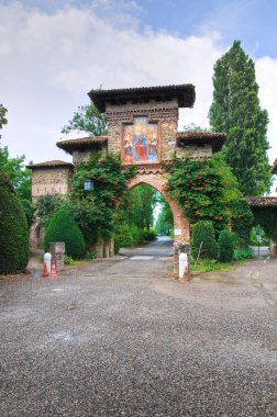 grazzano görünümünü visconti. Emilia-Romagna. İtalya.