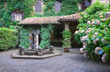 grazzano görünümünü visconti. Emilia-Romagna. İtalya.