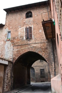 alleyway. Piacenza. Emilia-Romagna. İtalya.