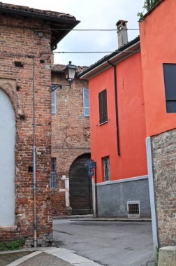 alleyway. Piacenza. Emilia-Romagna. İtalya.