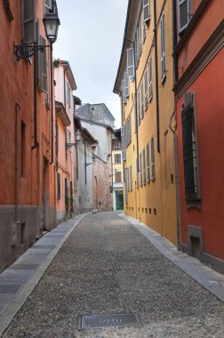 alleyway. Piacenza. Emilia-Romagna. İtalya.