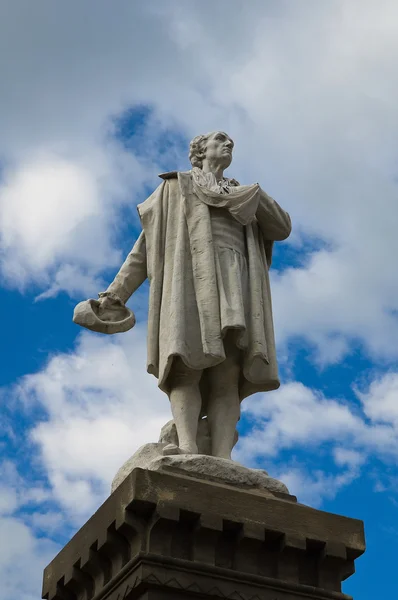Estátua Cristoforo Colombo. Bettola. Emilia-Romagna. Itália . — Fotografia de Stock