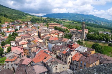 bardi panoramik manzaralı. Emilia-Romagna. İtalya.