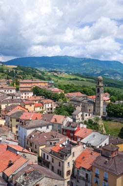 bardi panoramik manzaralı. Emilia-Romagna. İtalya.