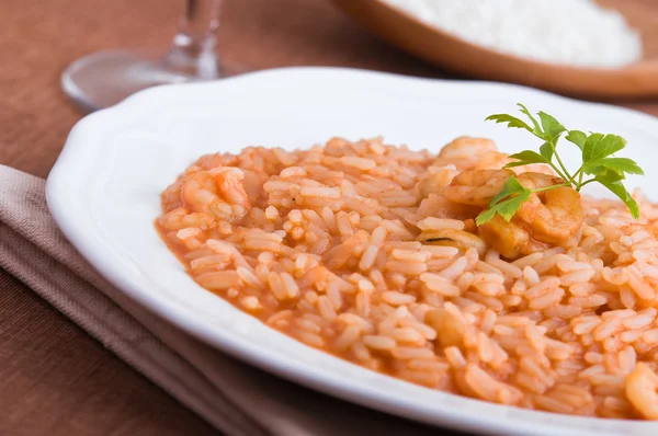 stock image Shrimp risotto.