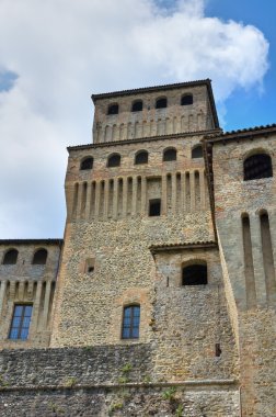 torrechiara Kalesi. Emilia-Romagna. İtalya.