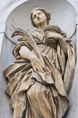 Marble statue. St. Lucia Church. Parma. Emilia-Romagna. Italy.