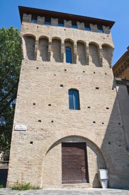 Rocchetta kulesi. Parma. Emilia-Romagna. İtalya.