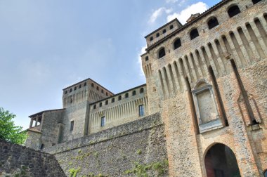 torrechiara Kalesi. Emilia-Romagna. İtalya.