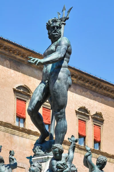 A neptune Fountain. Bologna. Emilia-Romagna. Olaszország. — Stock Fotó