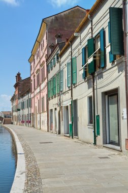 comacchio görünümü. Emilia-Romagna. İtalya.