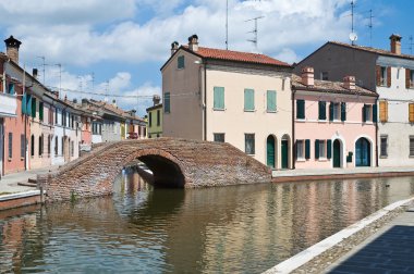 sisti Köprüsü. Comacchio. Emilia-Romagna. İtalya.